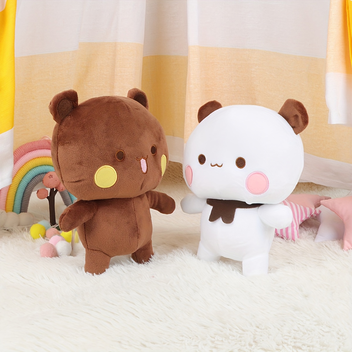 1pc cute panda and   bear animal plush doll   room sofa decoration plush toy ornament