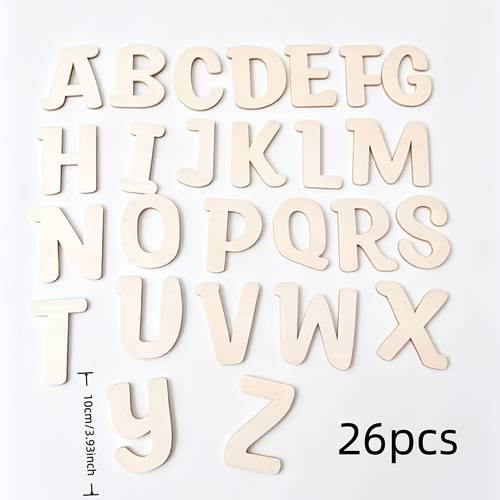 item picture 26pcs wooden 26 english alphabet diy painting doodle wall decor accessories photography props wedding and home decoration holiday hanging ornaments for christmas new year thanksgiving halloween suitable for holiday