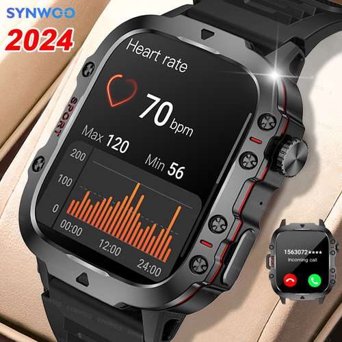 Men's Sports Smart Bracelet Watch For Men And Women (Answer/Make Call), 1.96" IPS Full Touch Screen Fitness Tracker With 100+ Sport Modes, Activity Tracker Smartwatch For Android IOS