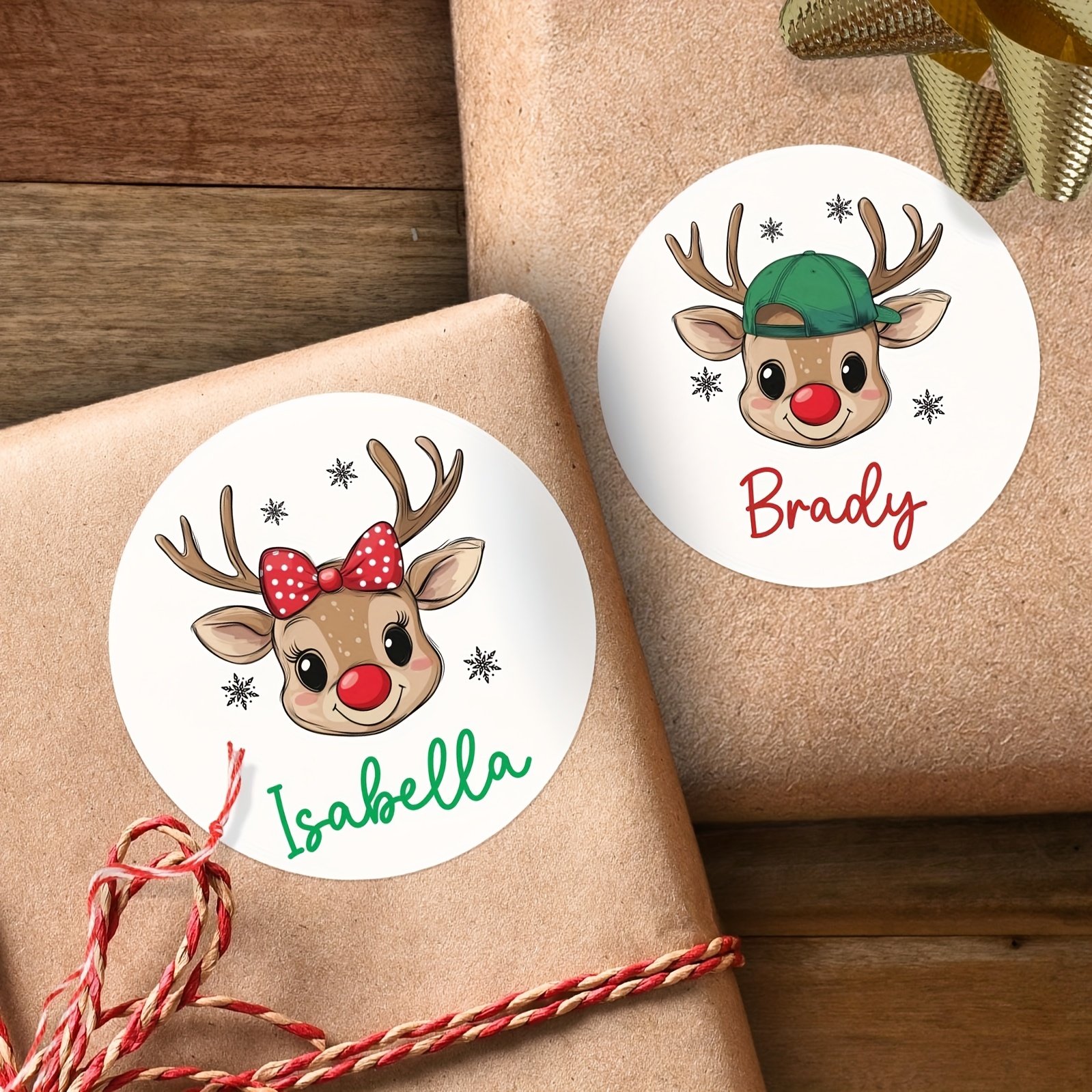 TEMU 192/96/48/24 Sheets Custom Christmas Stickers, Christmas Gift Tags, Small Treat Packaging Bags Stickers, Self- Text Stickers. Suitable For