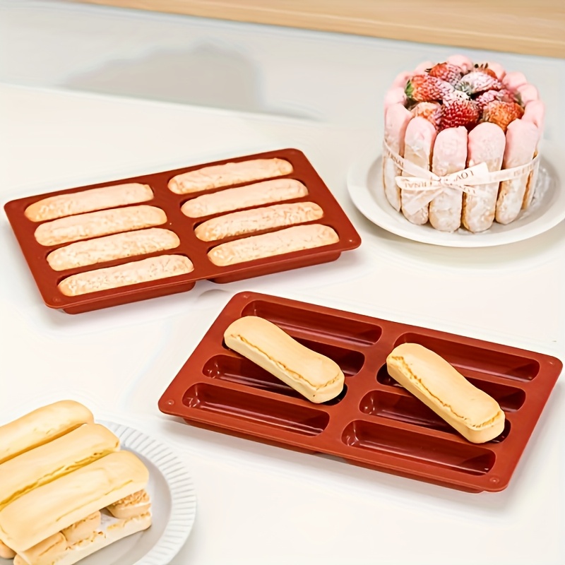 Image of 1pc 8- Baking Mold For Finger , Tiramisu & Cakes - Heat-resistant Up To 428°f, & Clean, Oven-safe For Home & Commercial Use, Cookie Molds For Baking, High Temperature Resistance