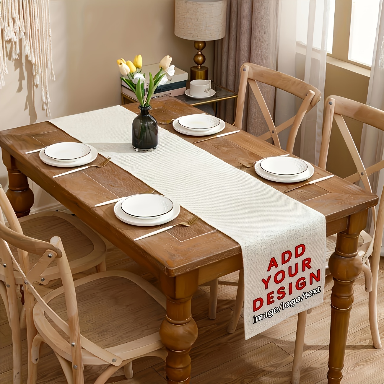 TEMU 1pc Personalized Custom Table Runner 13x72 Inches - Table Decoration For Weddings, Birthdays, Christmas, Valentine's Day, Trade Shows, And