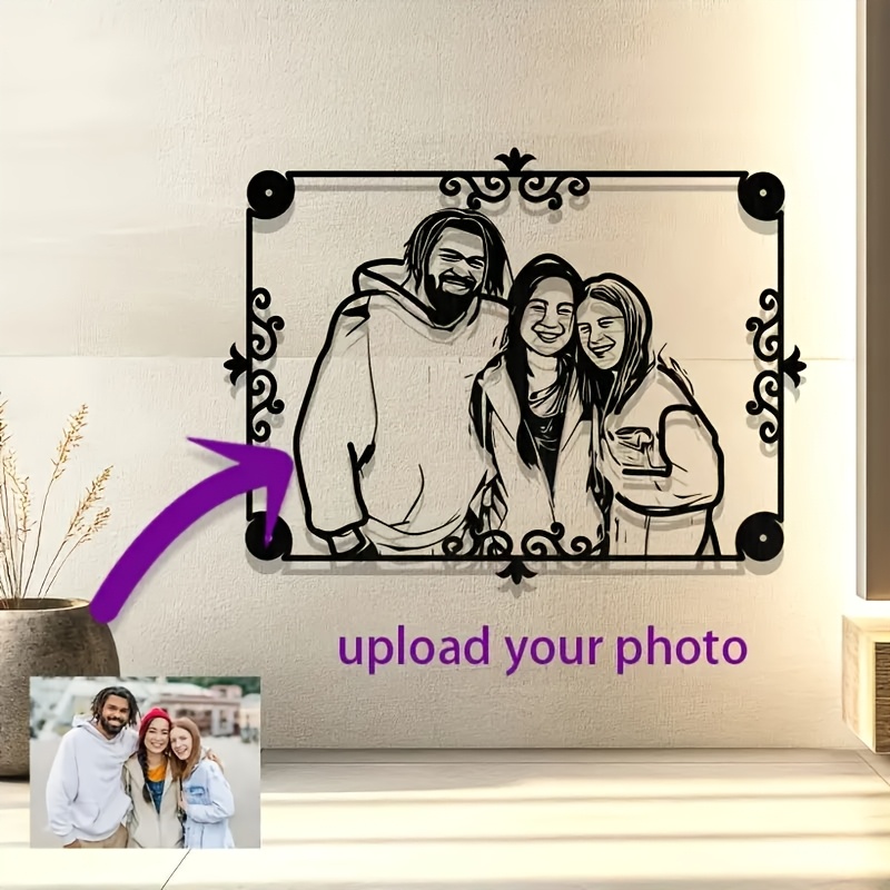 

Room Decor 1pc Customizable Iron Metal Photo Door Sign - Fashionable Wall Hanging Decor, Personalized Metal Pendant, Ideal For Use & Holiday Gifts, Featherless, Non-electric