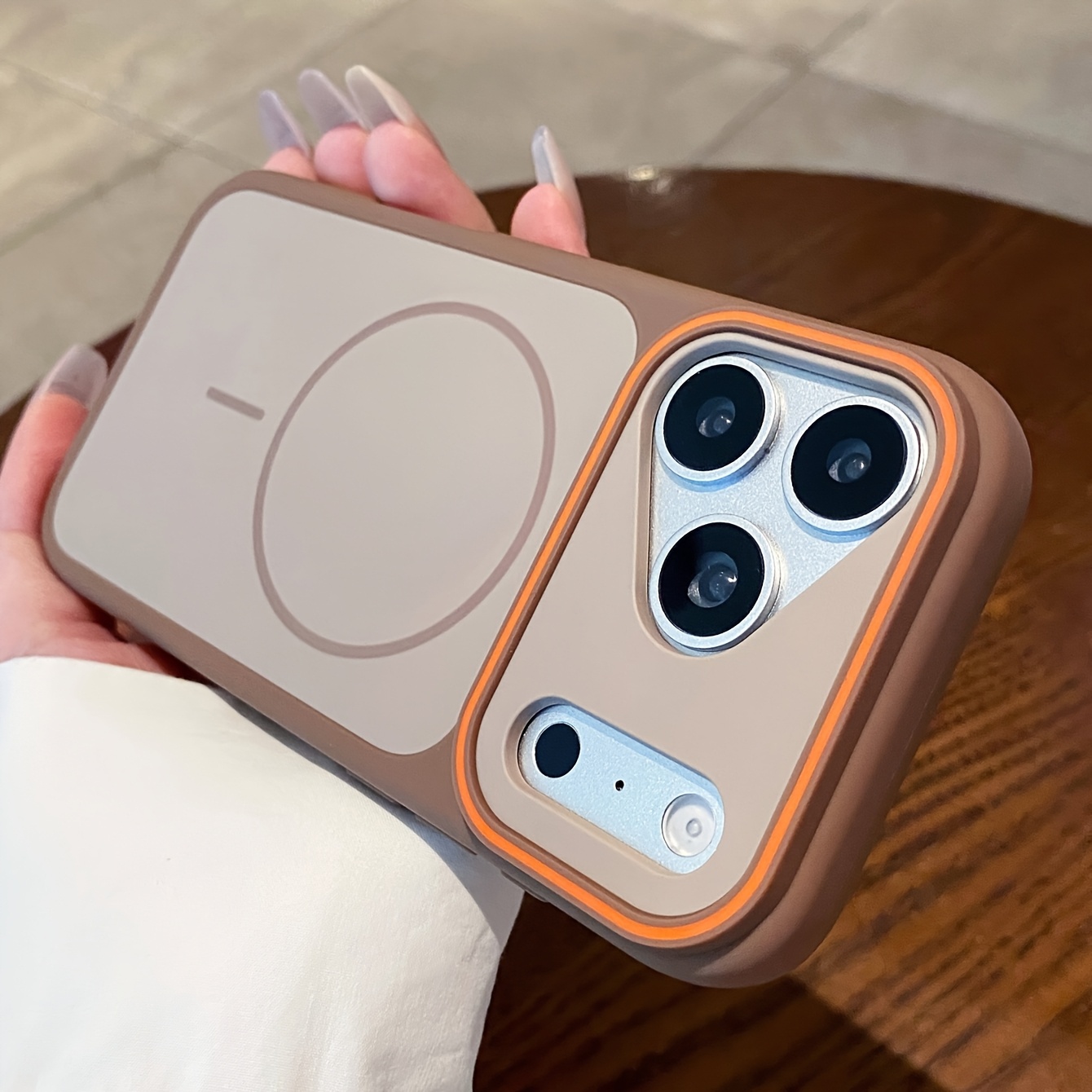 TEMU Étui de téléphone : Étui magnétique de luxe premium à double couleur et peau avancé, finition mate, pour iPhone 18 Pro Max 17 Pro Max 17 Pro 17