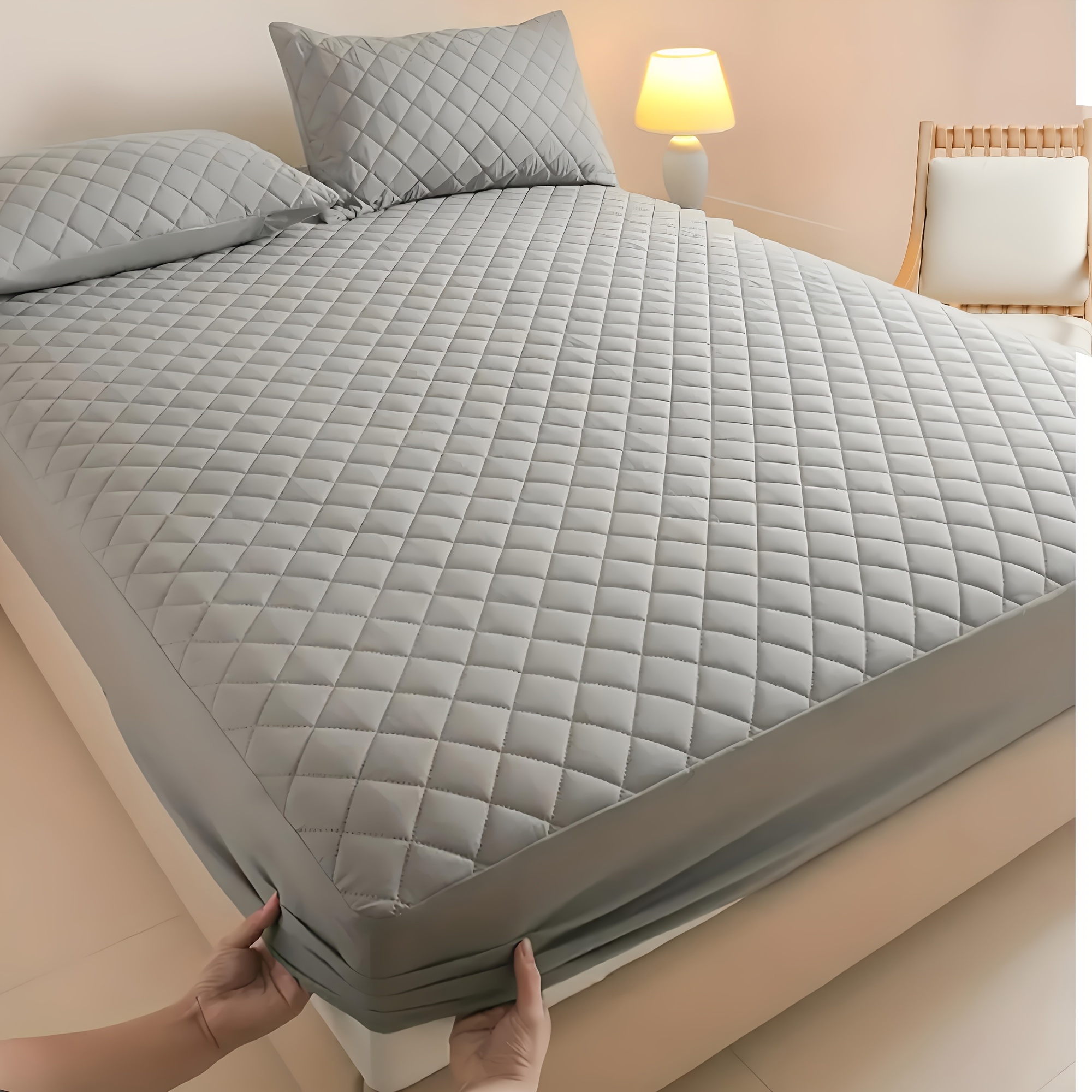 TEMU Queen Size Waterproof Mattress Protector (no Pillow Accessories), Quilted Waterproof Mattress Protector, Mattress Pad, Waterproof Mattress Cover