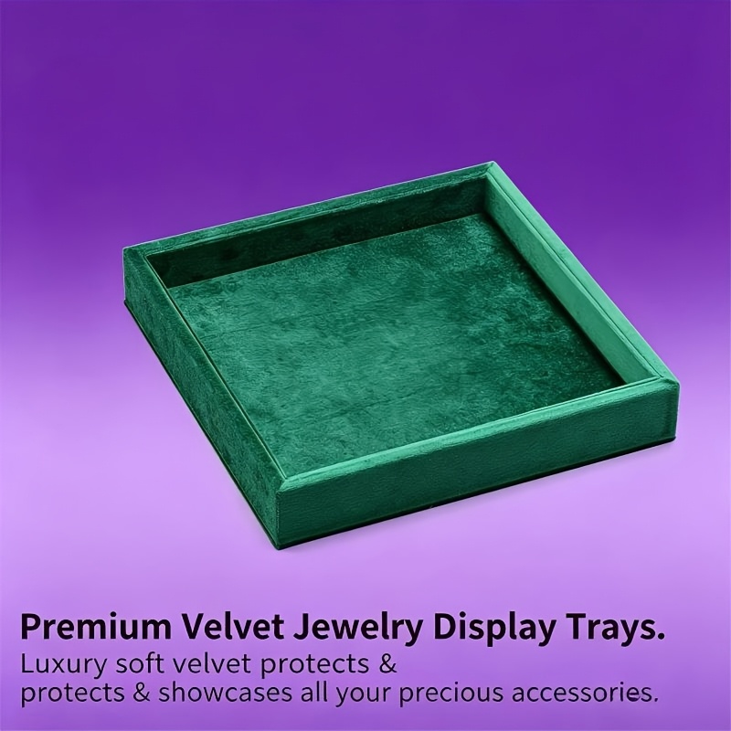 Multi-Color Velvet Jewelry Display Tray, Scratch-Resistant