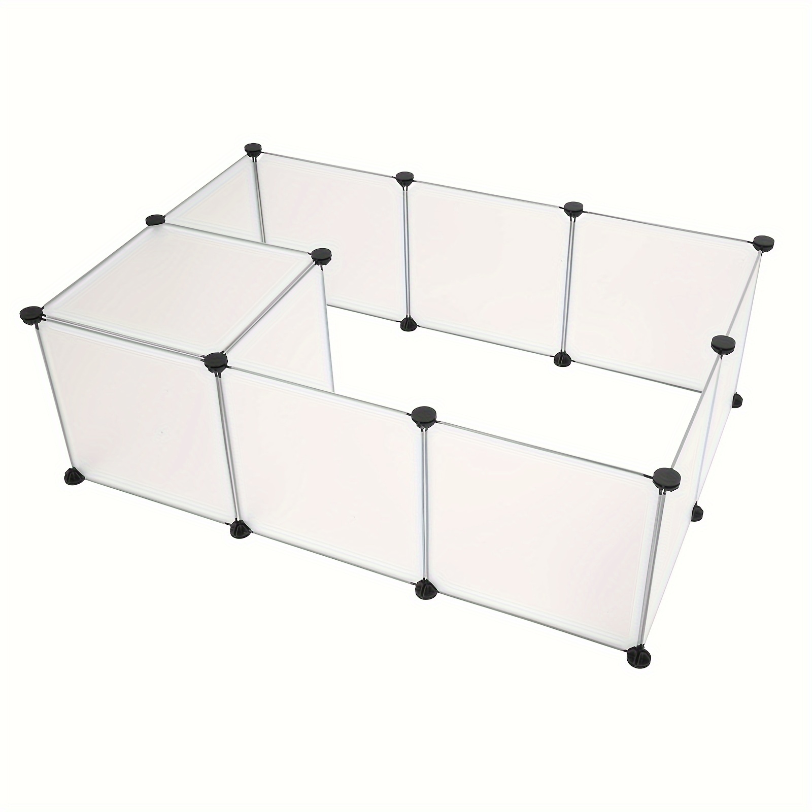 

12pcs Of Semi Transparent Fence With Metal Frame And Plastic Sheet For Small Animals, Each Piece Measuring 35 * 35cm