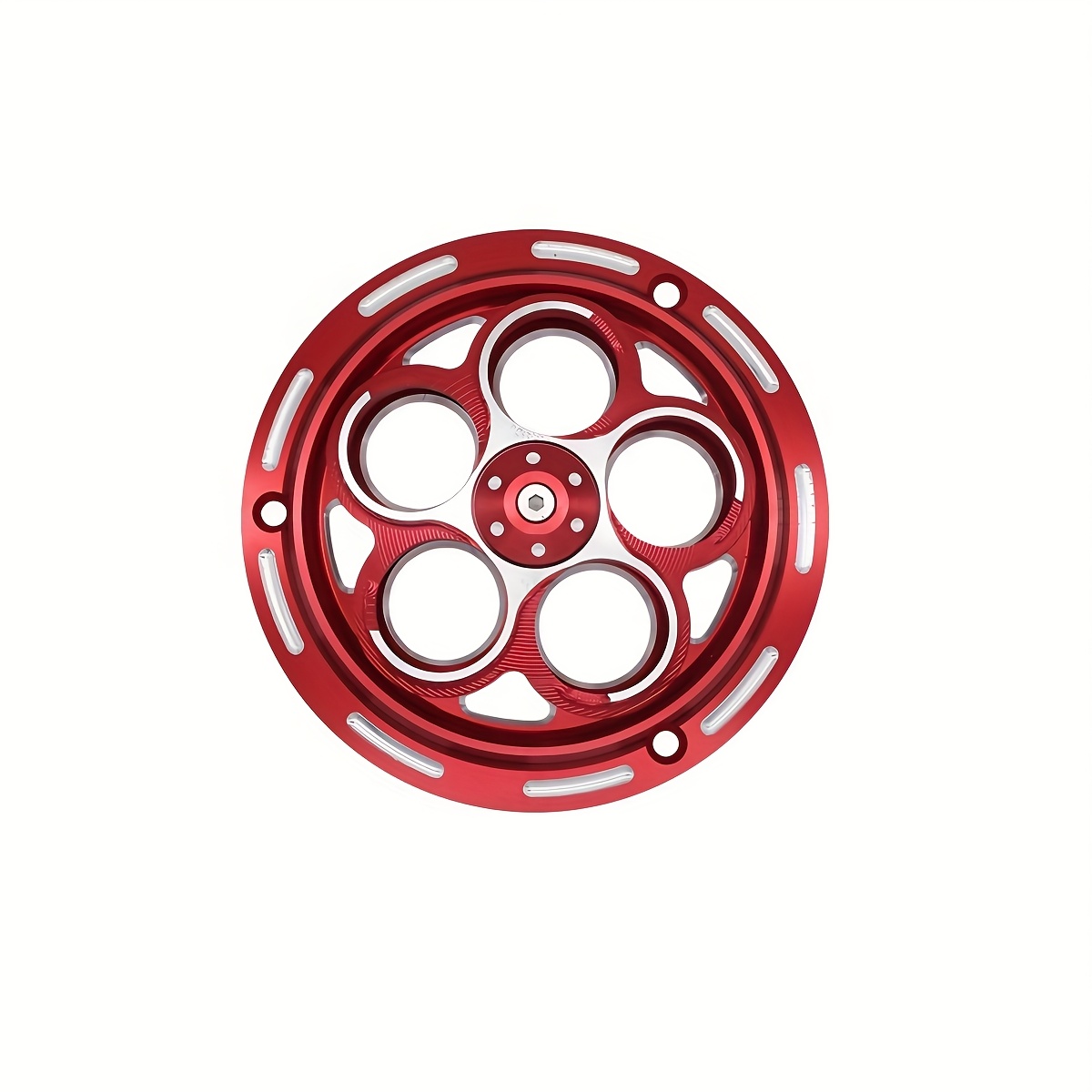 TEMU Fit For Off-road Motorcycles High-performance Aluminum Alloy Rotary Engine Fan Cover - Red/black Motorcycle Cooling System Upgrade, Durable
