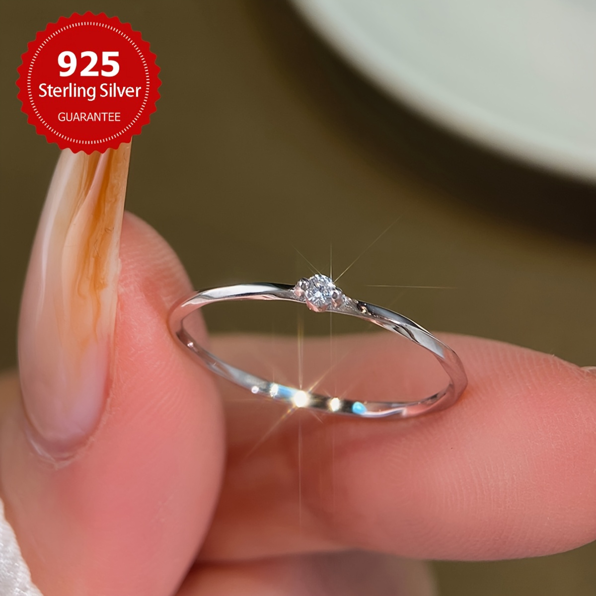 Minimalist Twisted Ring 925 Sterling Silver Promise Ring