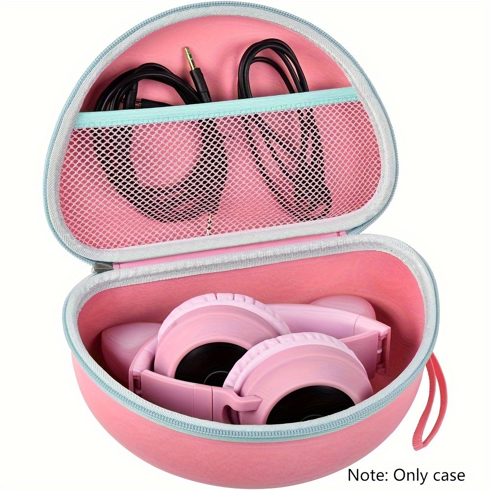 TEMU Estuche Elegante Rosa Para Auriculares , Jack CT-7S Y Más - Material EVA Duradero Con Bolsillo De Malla Para Accesorios - Regalo Perfecto Para