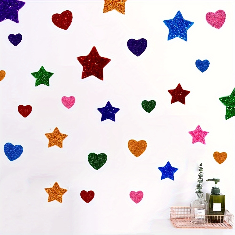 150/320pcs Colorful Glitter Foam Stickers