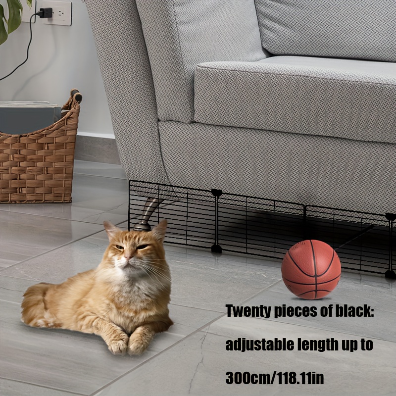 TEMU Multi-piece Easy-to-install Pet Fence - Fence Installed On Of The Sofa Or Bed, Iron Mesh Material, More Sturdy, Preventing Toys And Pets From Entering The Furniture