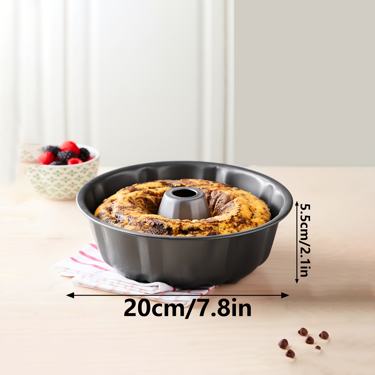 TEMU Cake Pan, Heavy-duty Carbon Steel Fluted Tube Round Baking Pan, Pan, Fluted Tube Baking Mold, Gelatin Mold, Pudding Mold, Mold. Suitable For