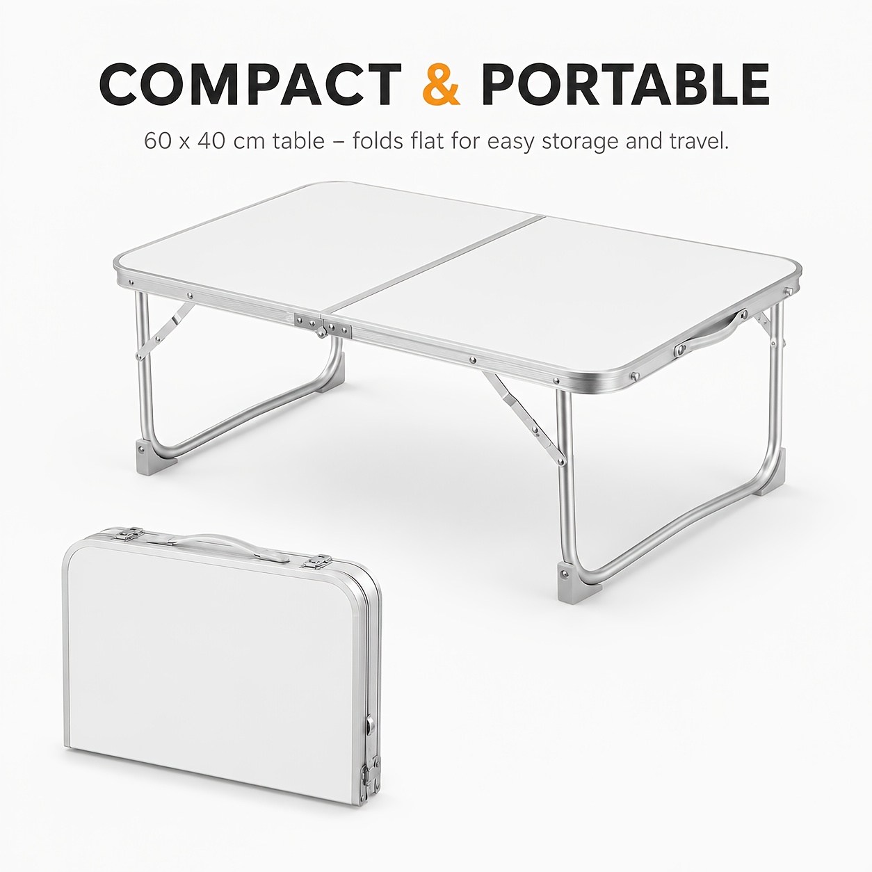 Height Adjustable Folding Picnic Table for Camping & Outdoor Use