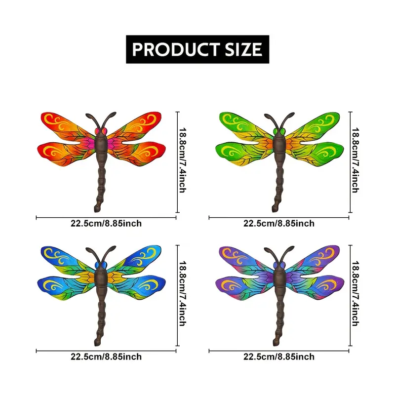 Zayookey Metal Dragonfly Wall Hanging Coloré Métal Libellule Mur Art Sculpture Décorations pour Salon, Maison, Chambre, Jardin, terrasse, Porche ou clôture (C Zayookey Metal Dragonfly Wall Hanging Coloré Métal Libellule Mur Art Sculpture Décorations pour Salon, Maison, Chambre, Jardin, terrasse, Porche ou clôture (C