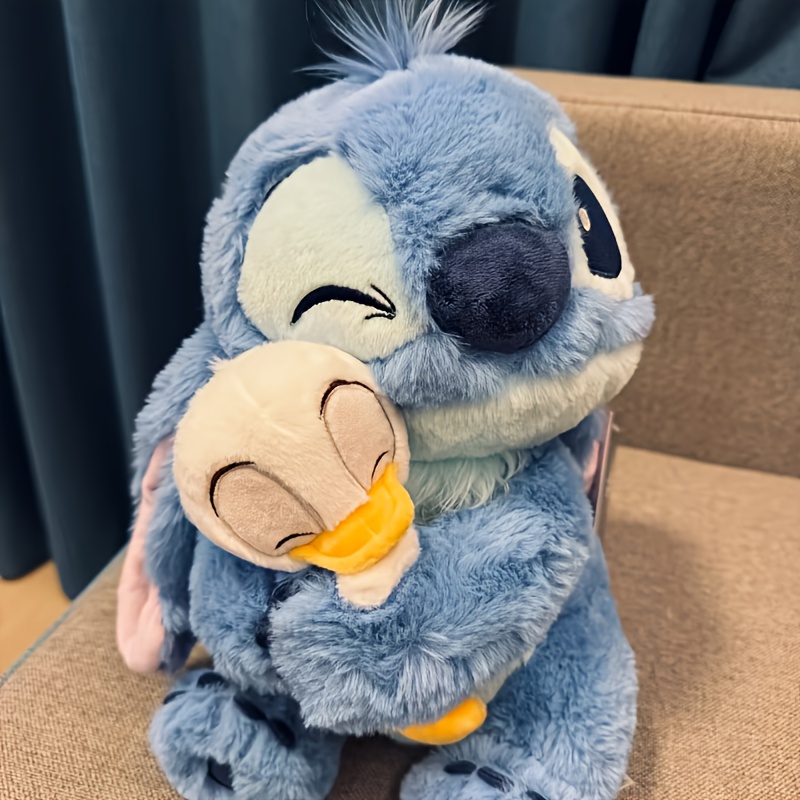 Blue Stitch Hugging Donald Duck Classic PlushDoll, Pink Lilo and Friends withStichPluche Figure Anime Decorations Birthday Valentine's Day Christmas Gift for Boys Girls Car Room Bedroom Ornament