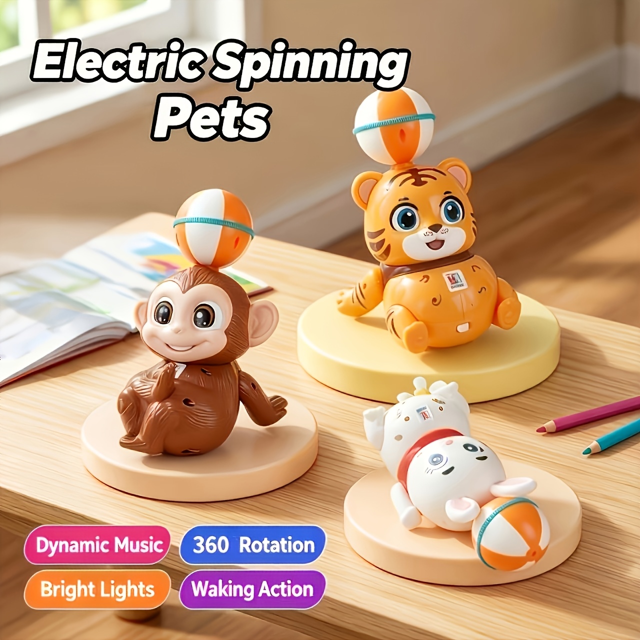 Multi-Functional Electric Sound Light Spinning Toy