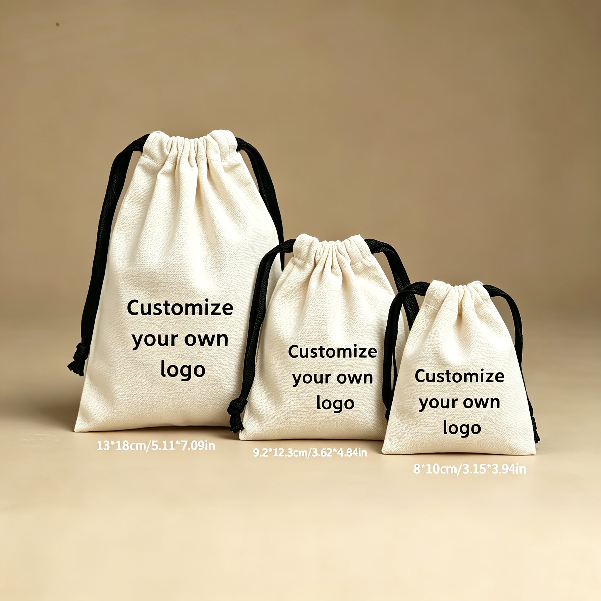 TEMU Gift For Her/him 25/45/100pcs Custom Black Wide Drawstring Dustproof Bags, Customizable With Brand Logos, Personalized Jewelry Bags With Self-