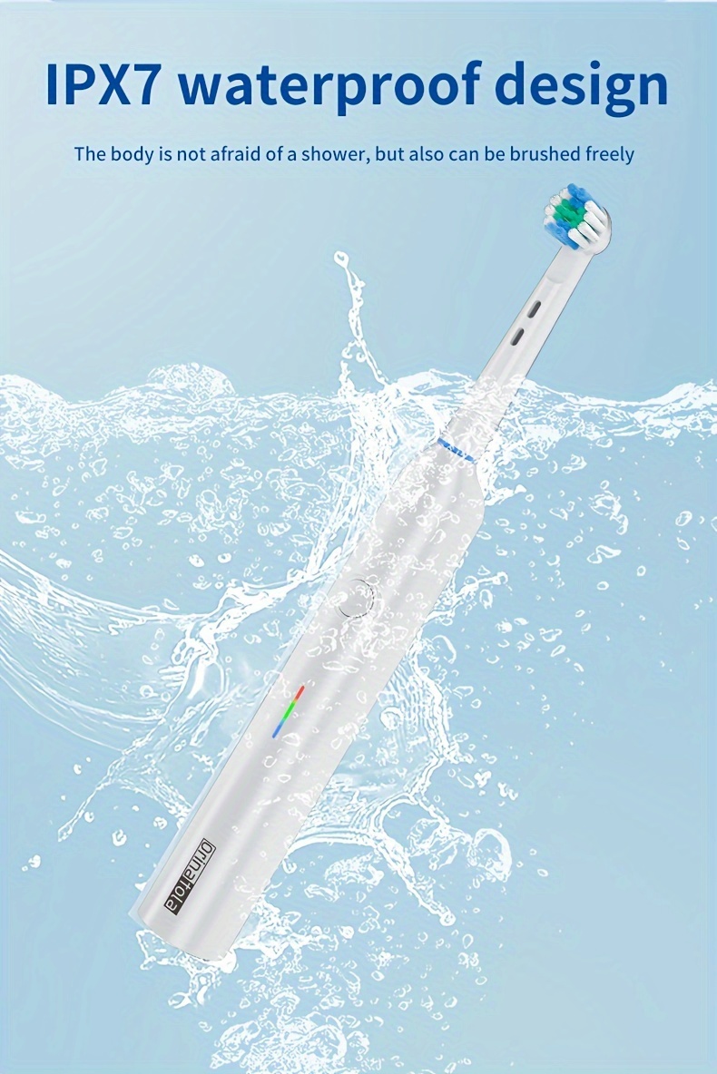 2-Pack USB-C Oplaadbare Elektrische Tandenborstel Reisetui en 16 Vervangbare Tandenborstelkoppen IPX7