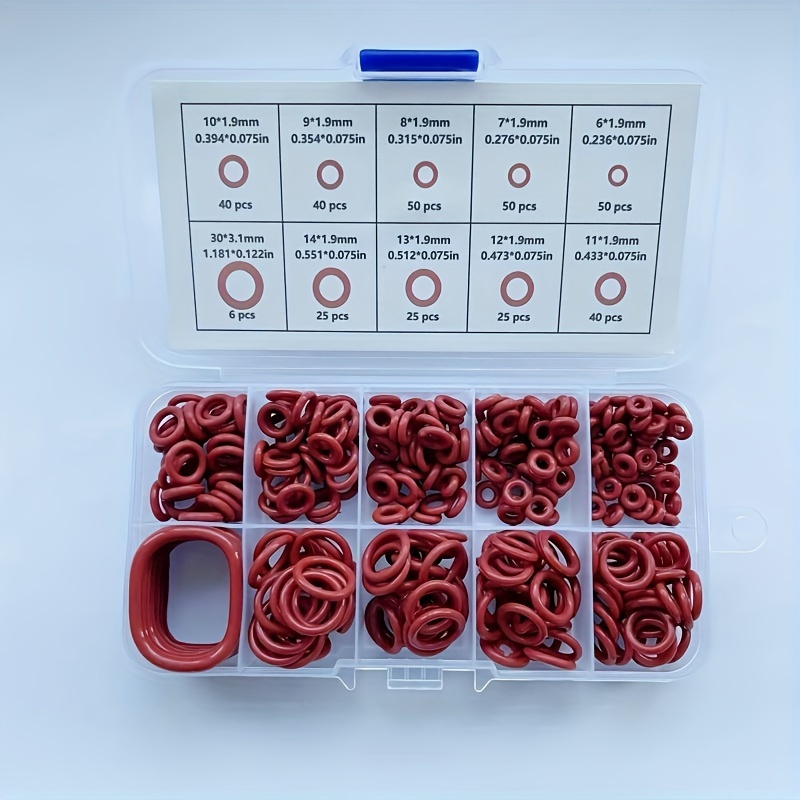 

351-piece Silicone O-ring Assortment Set - Oil & High Temperature Resistant Rubber Seals For Automotive, Plumbing & Faucets, Multiple Sizes