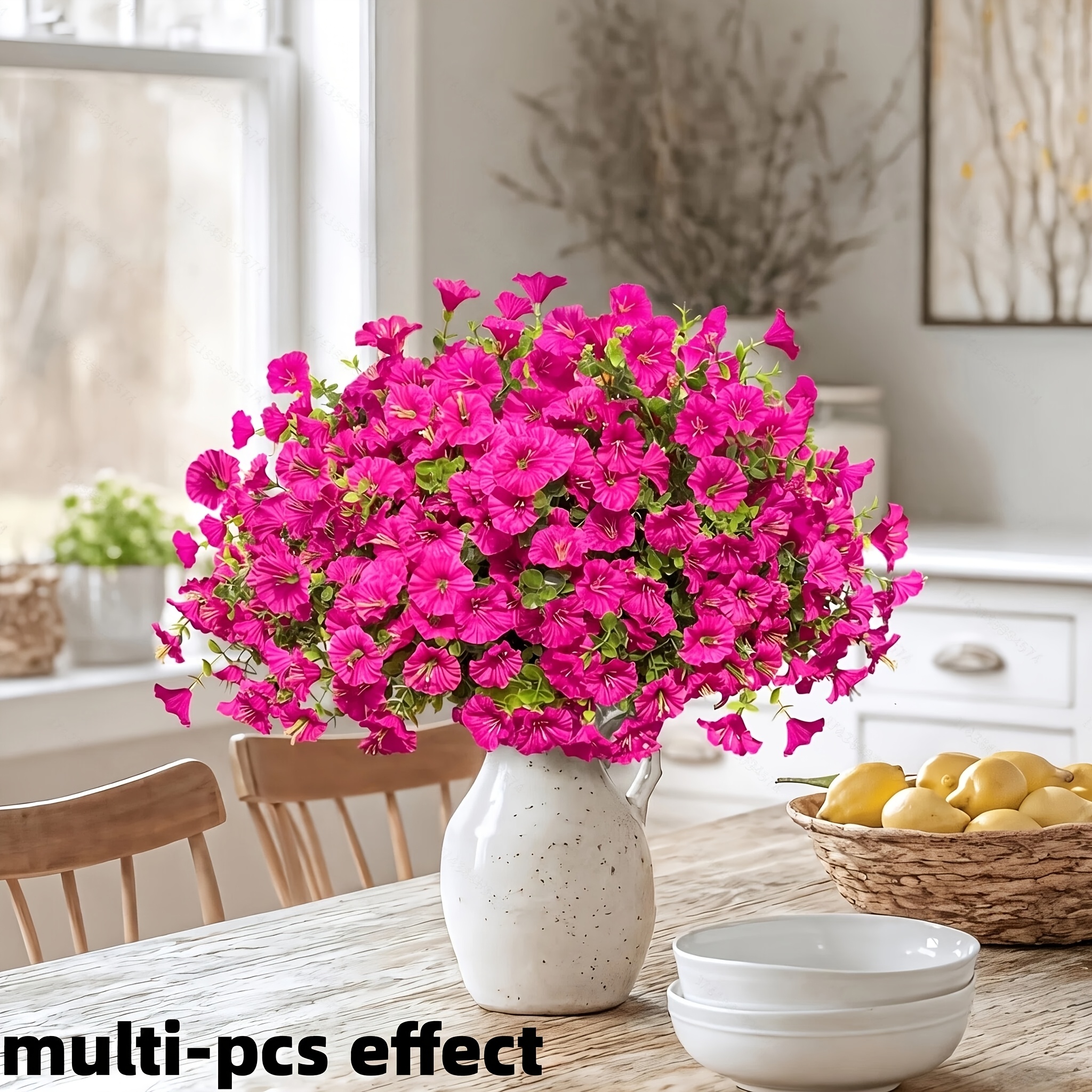 Image of 22pcs Of Artificial Flowers With Look, Realistic And Fake Morning , Suitable For Homes, Offices, Supermarkets, Hotels, Outdoor Gardens, Hanging Baskets, Indoor/outdoor Decoration