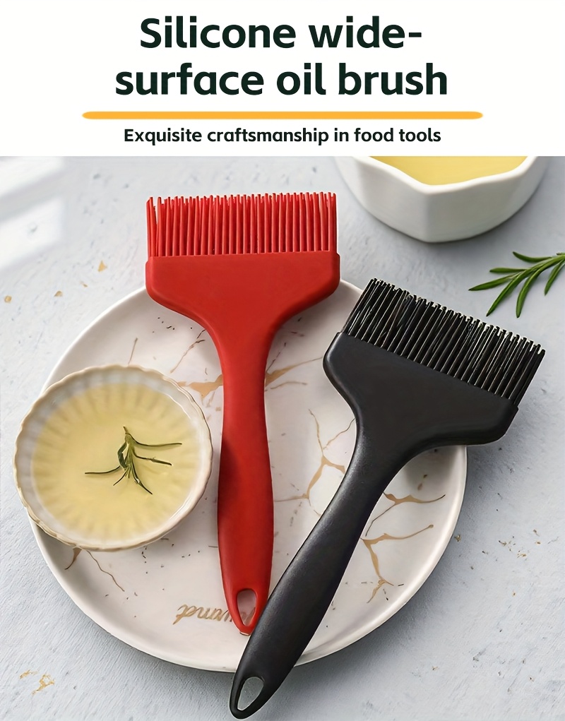 2pcs silicone wide surface baking grilling brush set with ergonomic handle hanging loop red black heavy duty kitchen brushes for oven grill cooktops pizza stone dishwasher   resistant scratch resistant compatible with gas stoves silicone material   design ideal for baking grilling and cooking easy to clean durable kitchen tools Product details 0