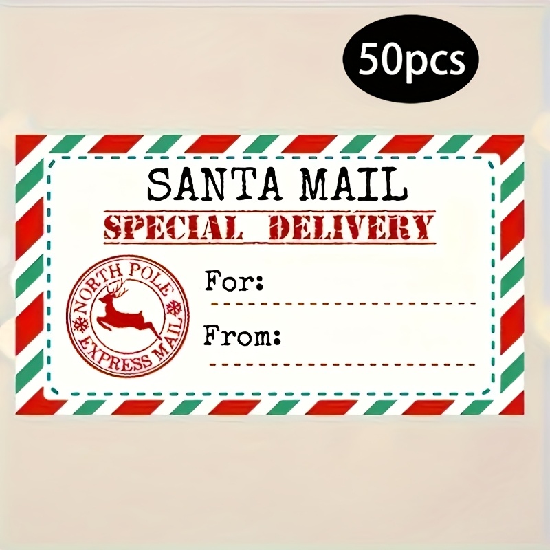 50pcs, Holiday Delivery Tag Cards - The For Christmas Gifts