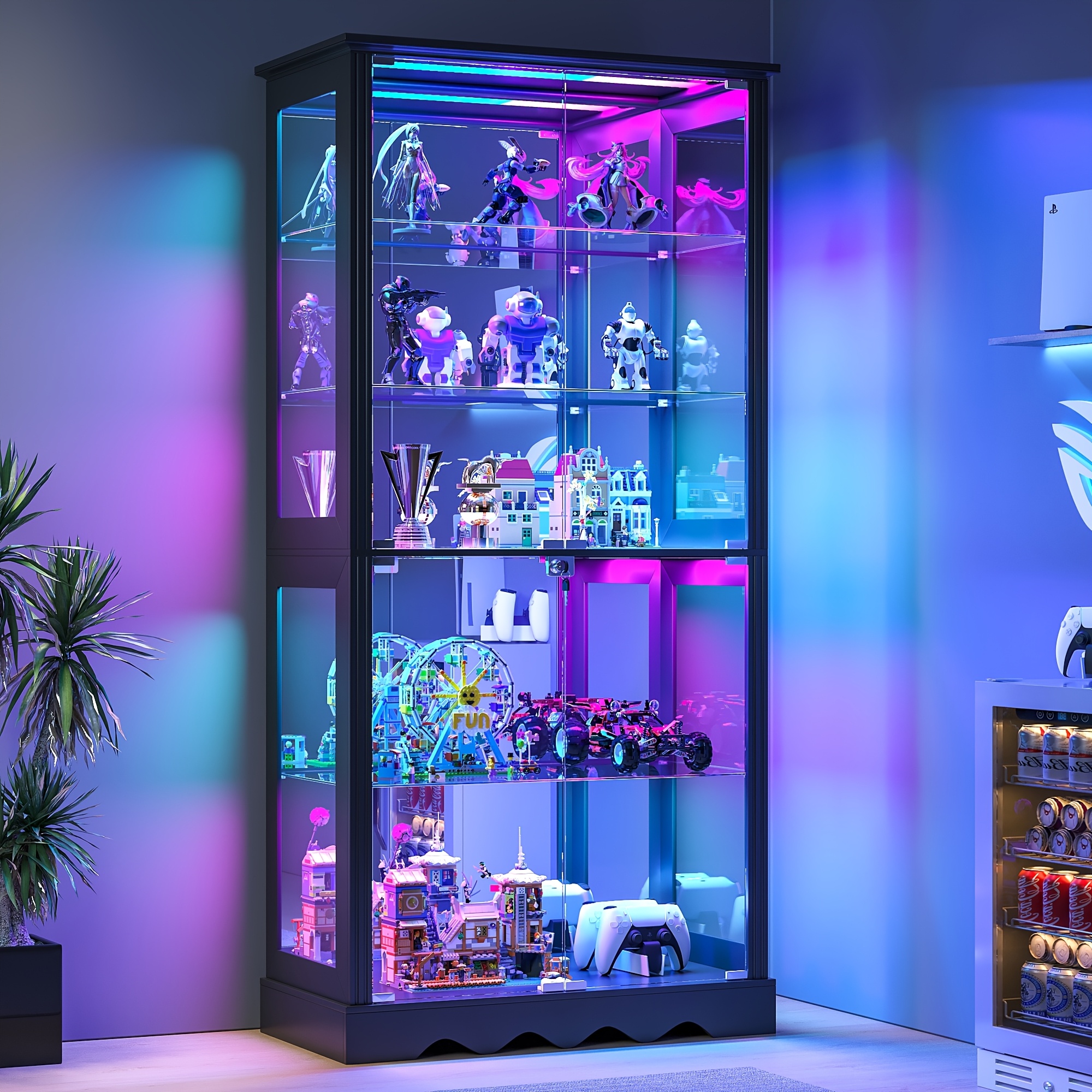 display cabinets with lights sold on Temu United States