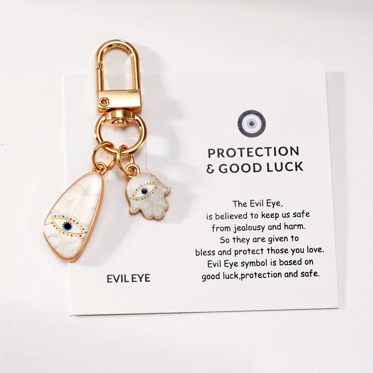 1pc Alloy Resin Irregular Eye Keychain Bag Pendant Accessory Perfect Gift For , With Cardstock Included
