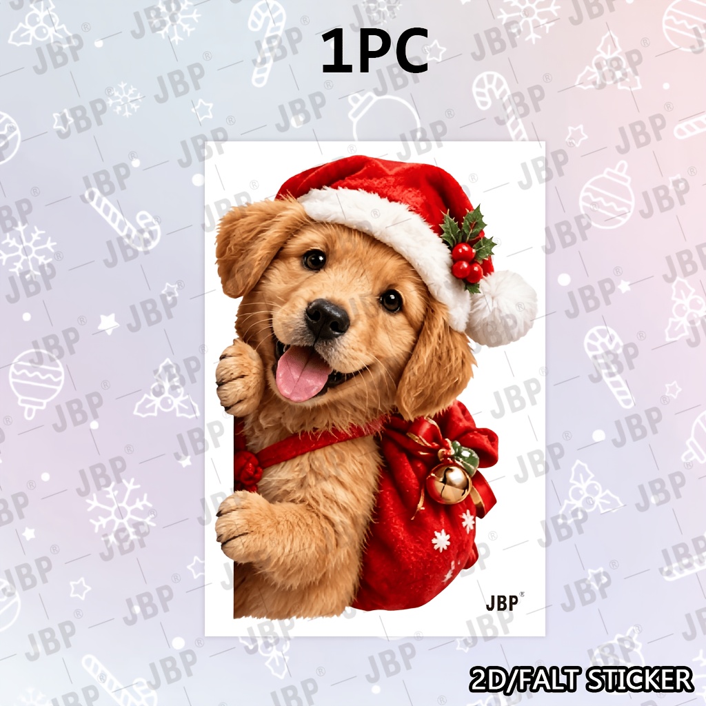 TEMU 1pc Fun Peeking Puppy Christmas Glass Sticker, Removable Decor Decal, Winter Christmas Holiday Window Display Decor For Home, Bistro And Store