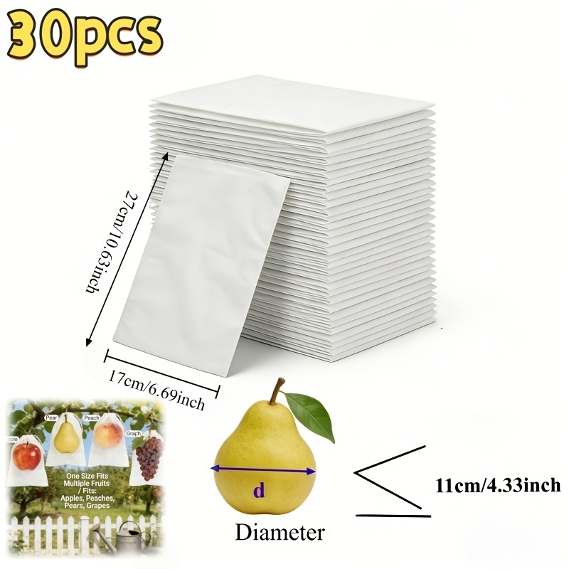E-shop 30er-Pack Obst-Schutzbeutel gegen Insekten Vögel, spezielle Netzbeutel für Obstbäume, Schutzbeutel für Weintrauben Äpfel, atmungsaktive