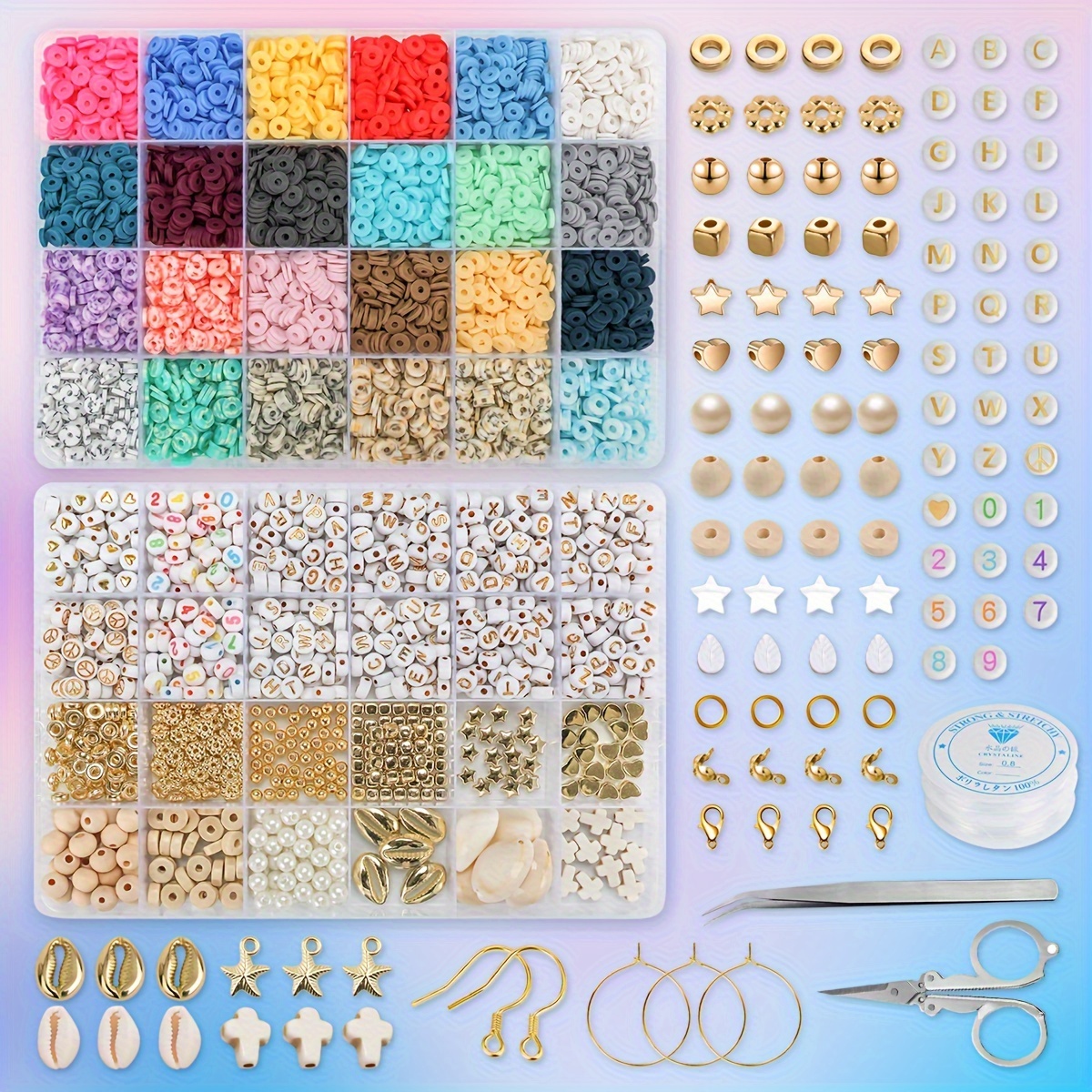 Ciondoli per bambini perline Kit per la creazione di braccialetti gioielli  ciondoli perline fai da te Set regalo di natale di compleanno squisito per  ragazze