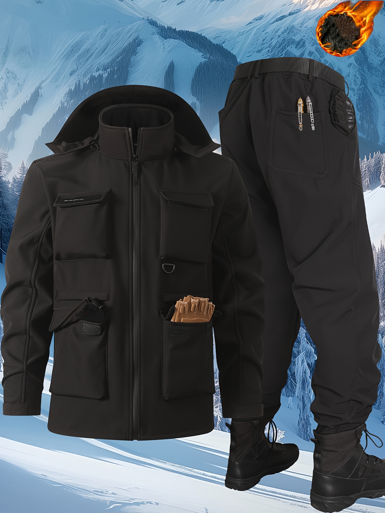 2pcs Outdoor Casual Windbreaker Set for Autumn/Winter