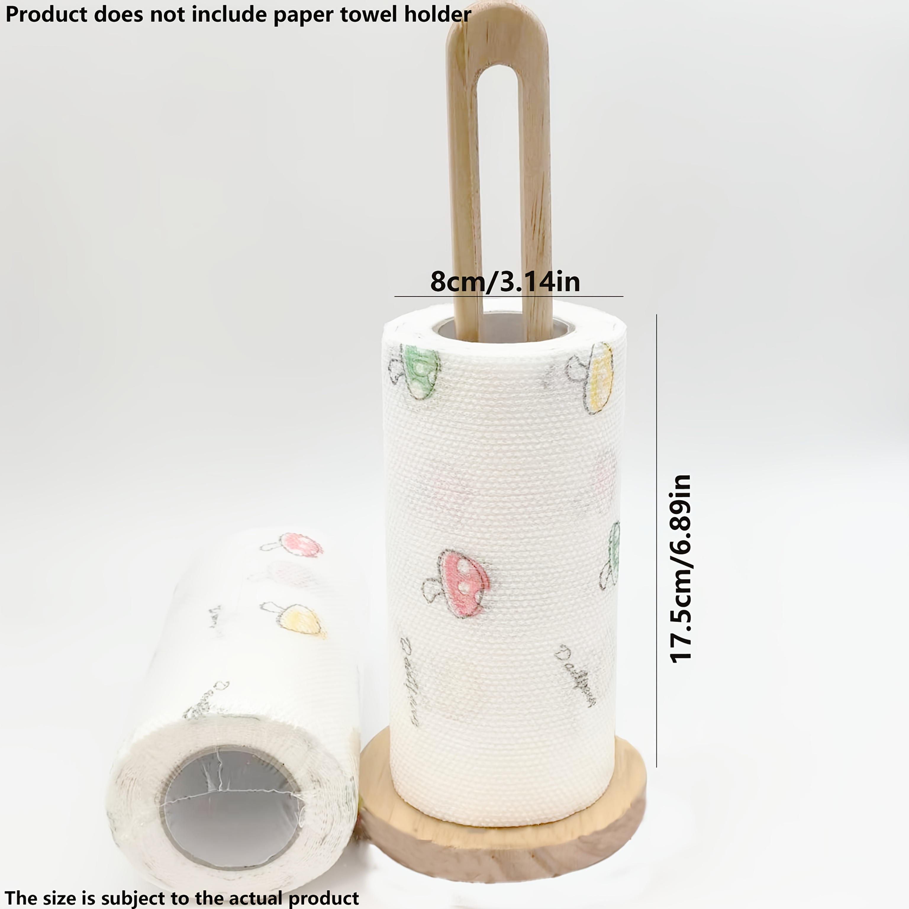 Houten rolhouder, Roll Dispenser Stand, Hout staande Roll Holder, Staande houten papierrolhouder, Vierkante bodem Roll papier, voor keuken, woonkamer, slaapkamer, badkamer, woondecoratie
