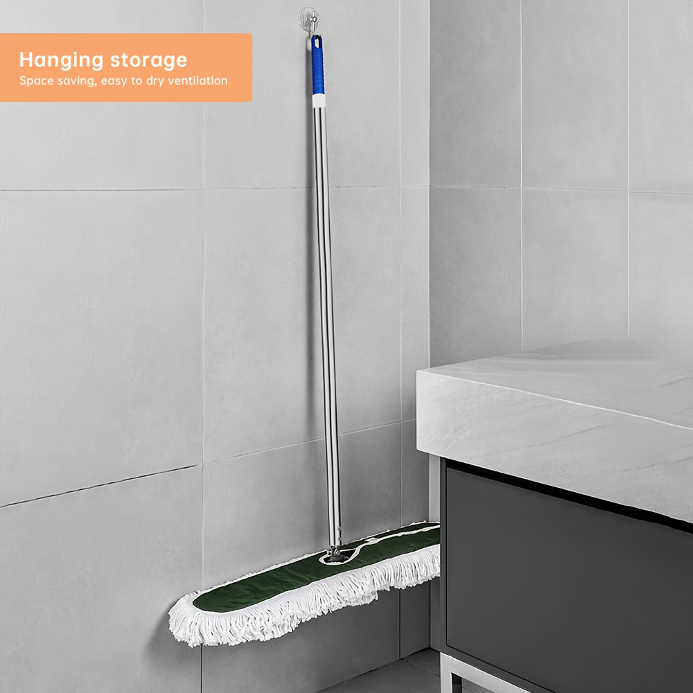 1 bucată mop comercial mare, instrument de curățare pentru hoteluri și restaurante cu design extra-large panel, stil minimalist, fără nevoie de electricitate, mâner din lemn și cap plastic – perfect pentru vacanța de vară sau întoarcerea la școală Detaliile articolului 4