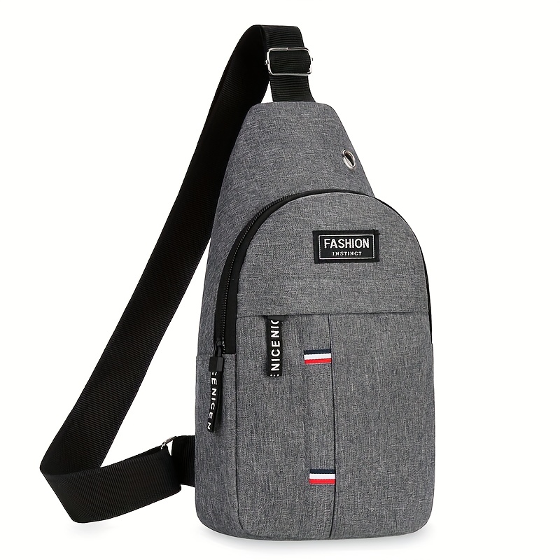 mens crossbody bag lightweight everyday formal use zipper closure adjustable strap compact chest pack for travel gym work   in black dark blue gray minimalist mens purse crossbody purse travel accessory   durable fabric     modern accessory sturdy construction urban   Product details 7