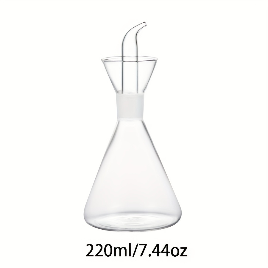 E-shop Hitzebeständige Glasölflasche Olivenöl Spender Dreieckiges Glas Kochöl Essig Messband Düse Spender, Geeignet für Küche und BBQ