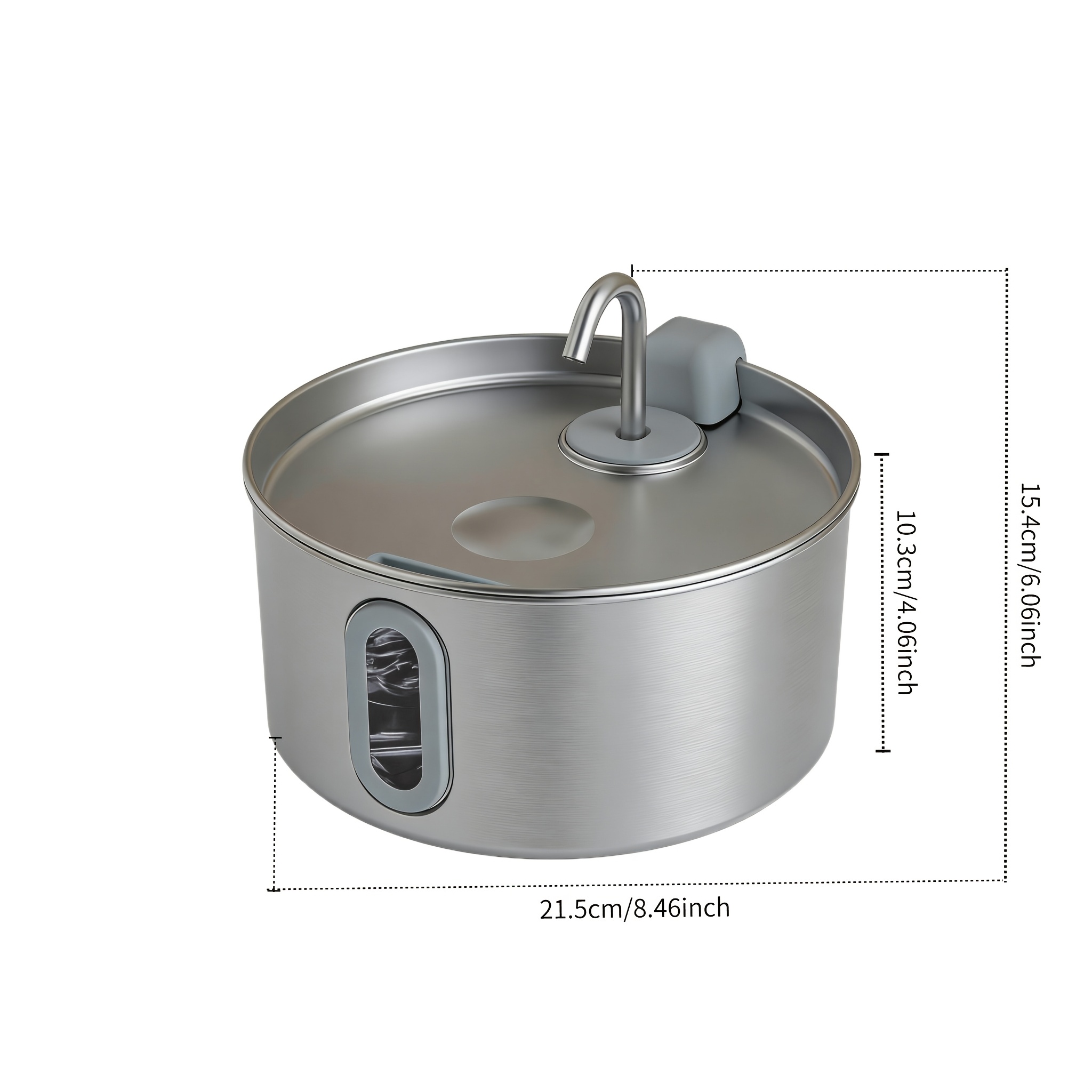 TEMU Cat And Dog Water Dispenser Stainless Steel, 112oz/0.85gal/3.2l Pet Water Dispenser, Stainless Steel Pet Water Dispenser, Suitable For Small