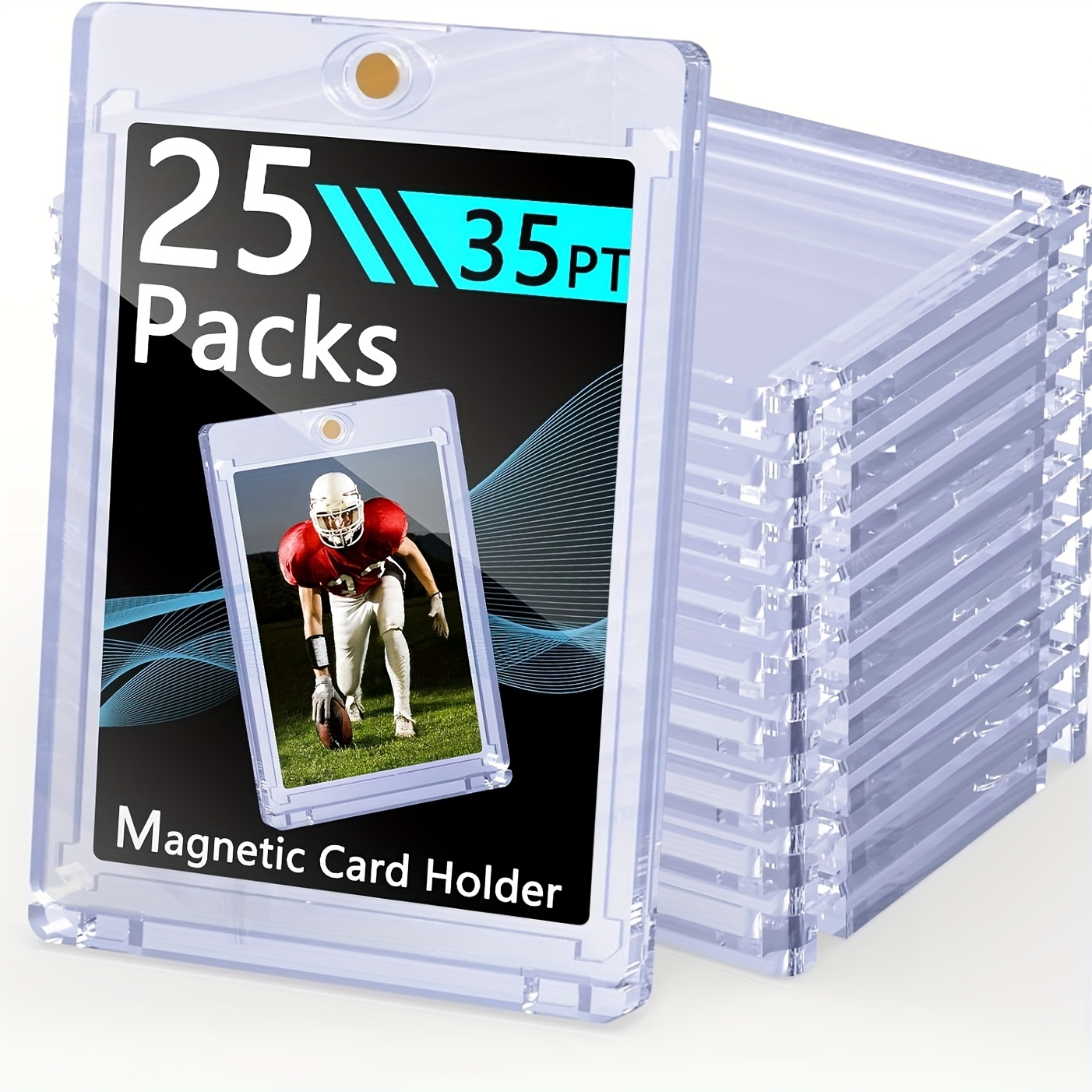 magnetic card holder for trading cards transparent acrylic card storage brick 25  card holder touch baseball card protectors hard plastic magnetic card case sports display football magnetic top   for cards sleeves