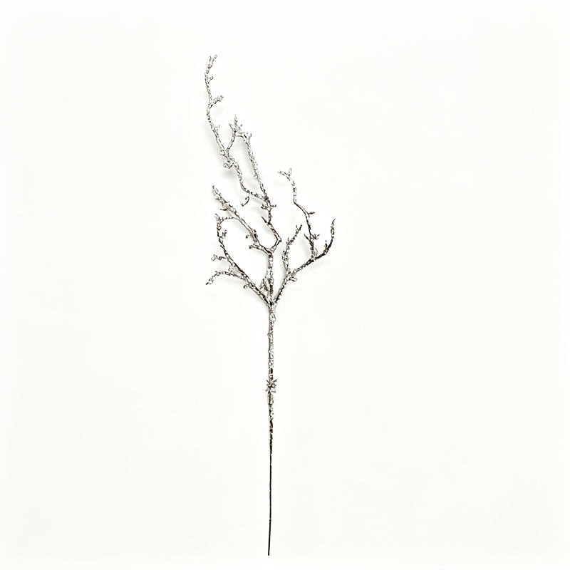 TEMU 12pcs Simulated Glitter Crystal Silvery Artificial Branches, Suitable For Wedding Floral Arrangement Accessories, Diy Wreaths, Vase Fillers,