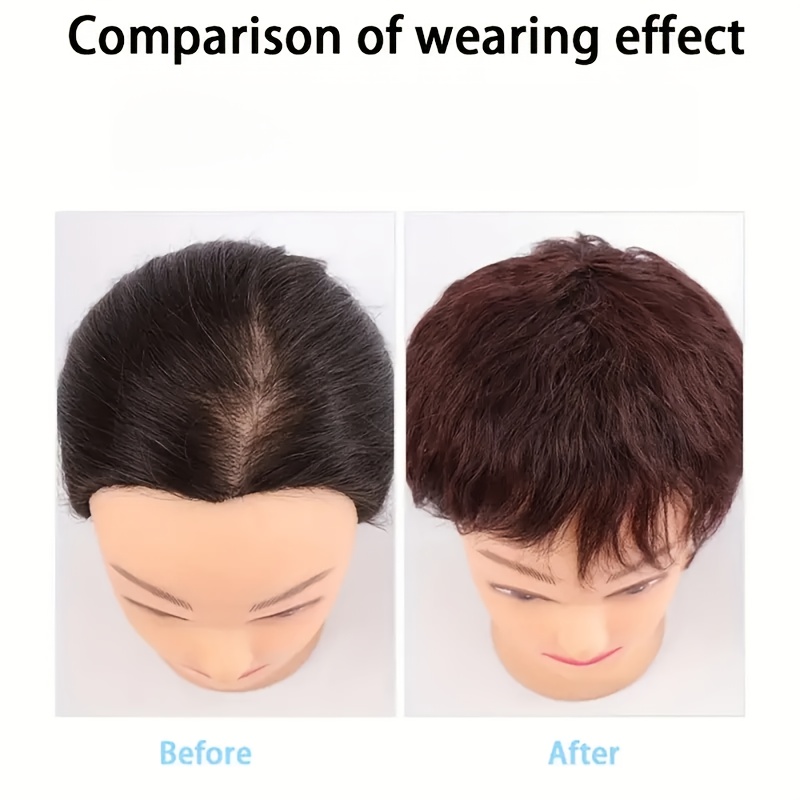 curly wave clip in hair topper for women corn perm style synthetic hairpiece with bangs   loose wave hairpiece for diverse hairstyles elegant brown water   versatile hair accessory stylish hairpiece natural look hairpiece details 7