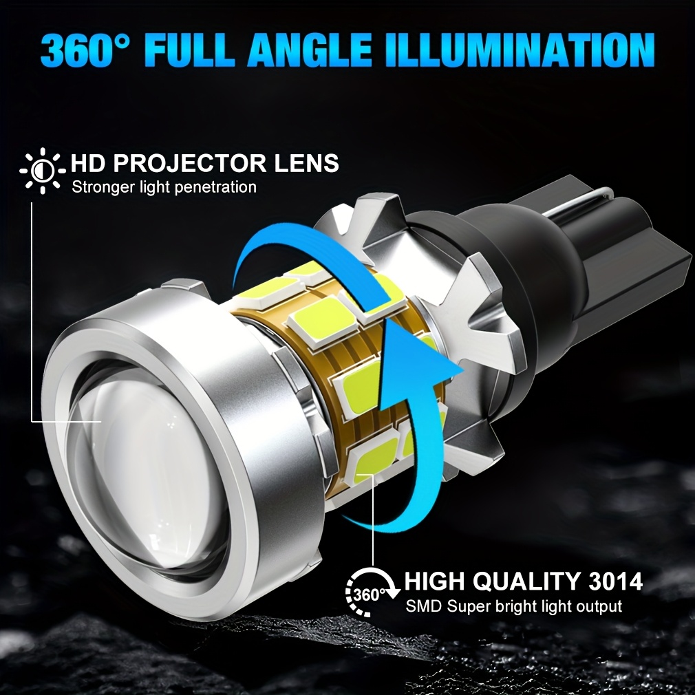 Super Bright White Canbus 2x LED Bulbs For Car Backup Reverse Light T15 W16W 921