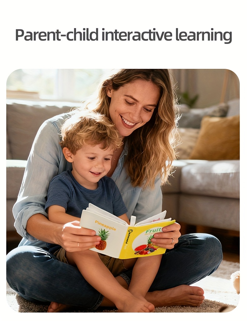 A Fantastic Early Education Tool for Fruit Recognition! This Six-Page Fabric Book Allows for Independent Exploration with Tear-Resistant Soft Material, Vibrant Fruit Illustrations, And Interactive Touch-And-Flip Learning. It Stimulates Curiosity