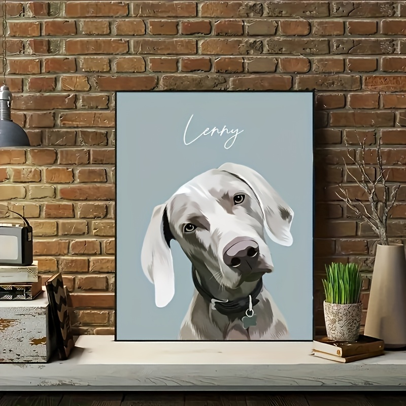 

1pc Personalized Dog Canvas Art, Hand- Pet , Wooden Wall Decor, 11.8x15.7 Inches