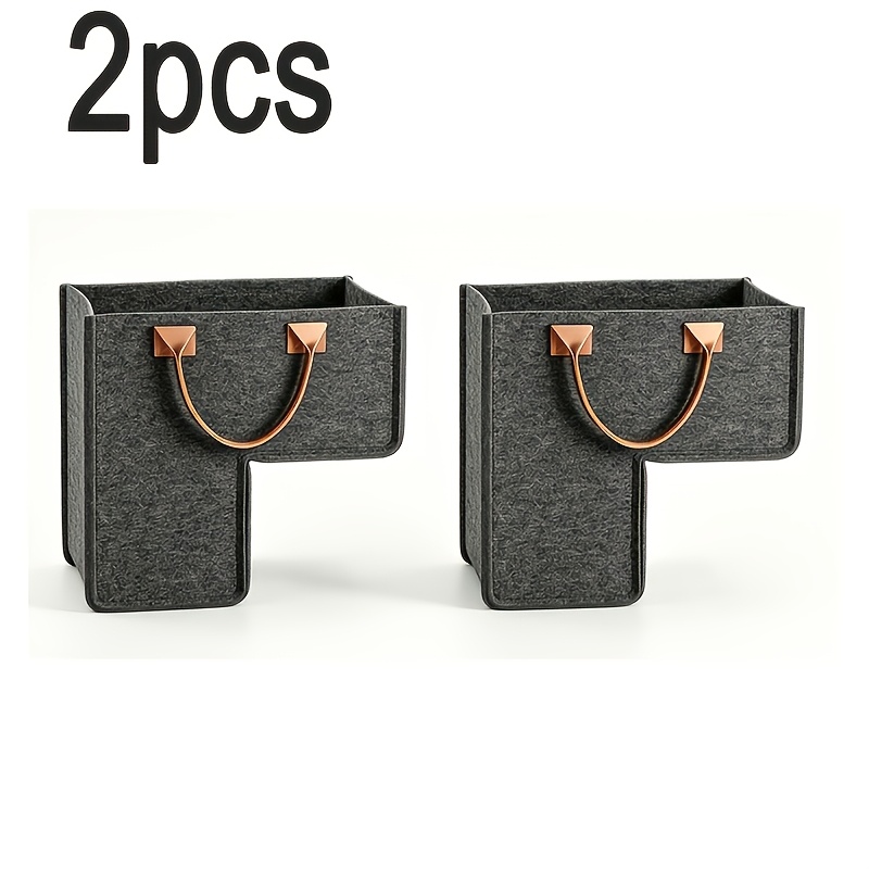 TEMU 2pcs L-shaped Step Storage Basket Set | Foldable With Handle, Large Capacity Home Storage Basket, Designed For , Maximizing Staircase Space For