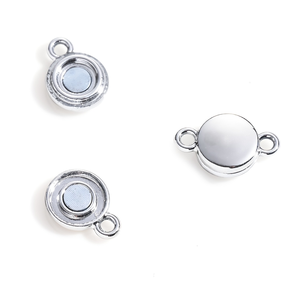 2d Flat - 5pcs 15x9mm Random Mixed Color Flat Round Magnetic Clasps For Bracelets And Necklaces Charms