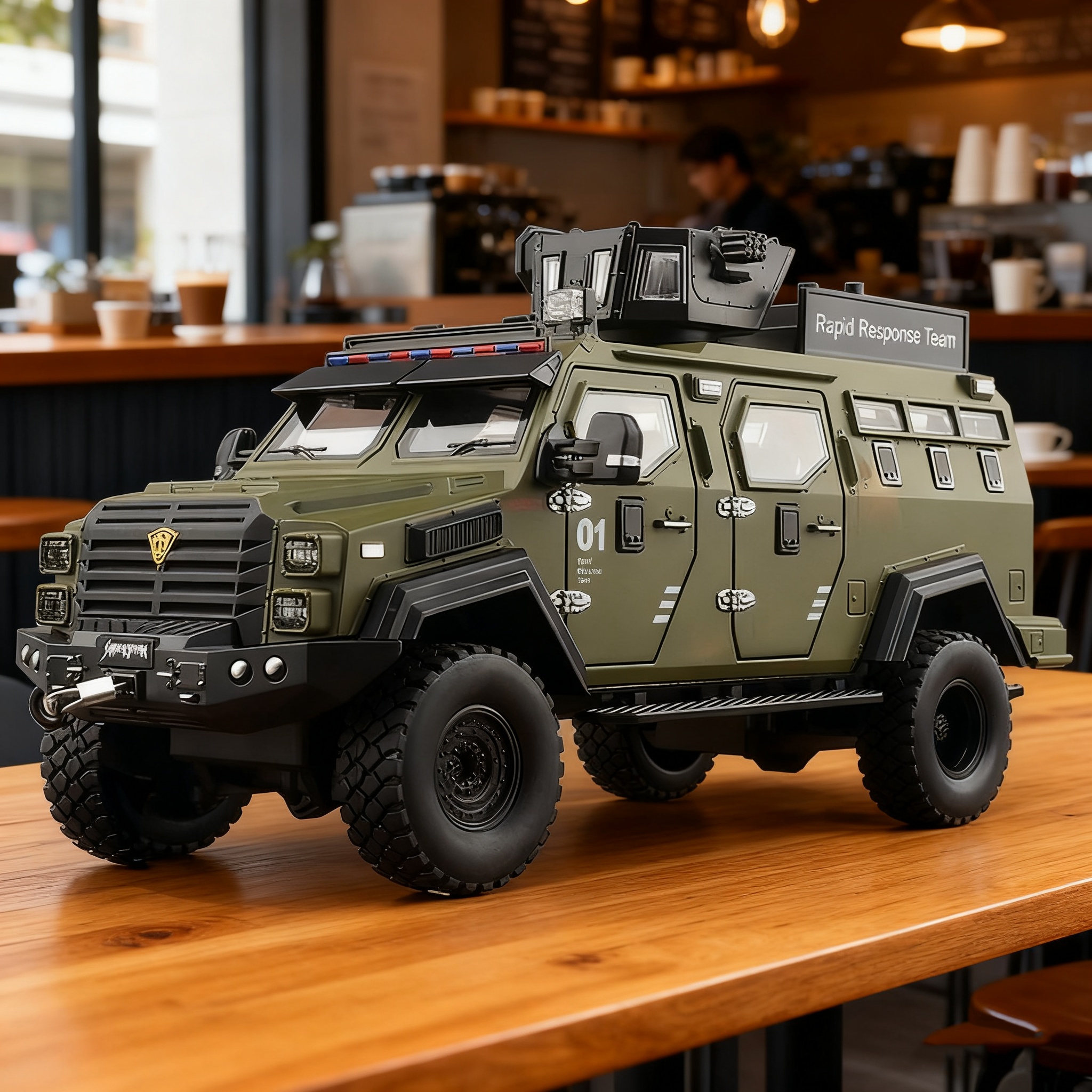 TEMU Modellino di veicolo Tigre a di sega in di in 1:24 - Replica da realistica in stile militare con coperchi apribili e funzionali, verde//Display
