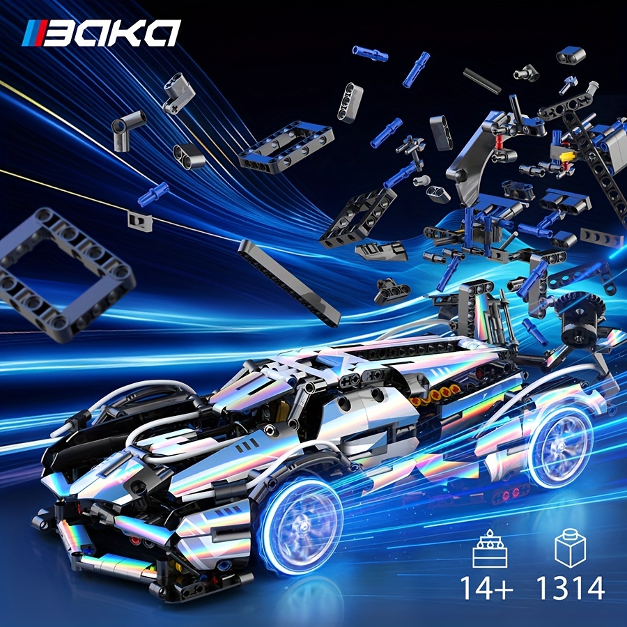 

Technical Racing Building Set - 1:14 Car Kit For Adults, Set For 14+ Home Decor, Christmas, Halloween, Birthday Gift For Motor Sports Lovers (1314 Pcs)