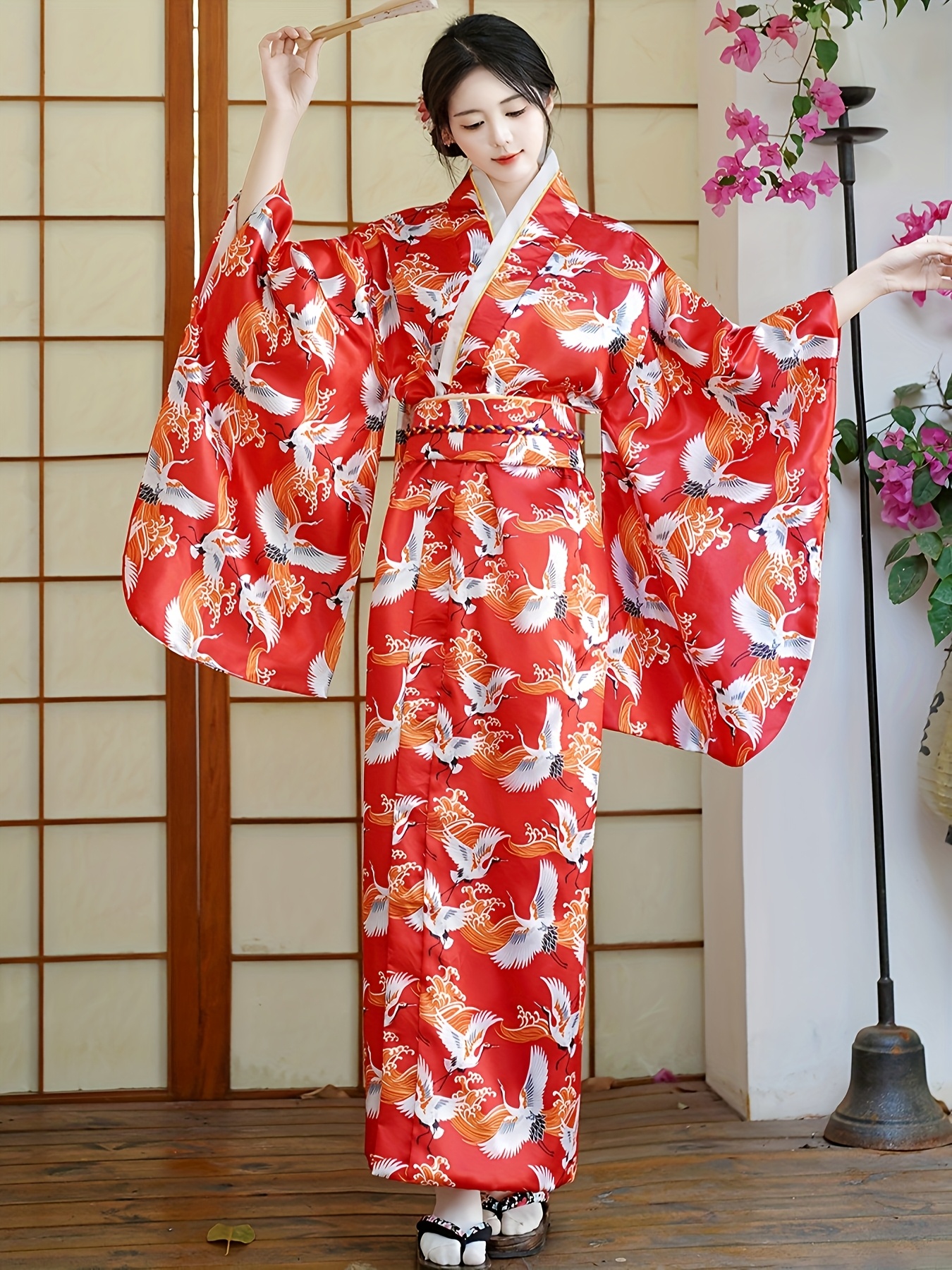 green emerald velvet dress Women's Japanese Kimono Long Silk Robe Floral Prints Dark Green One Size Fits from S to 2XL Birthday Gift Idea Best Women's Gift Ideas| Ulivary