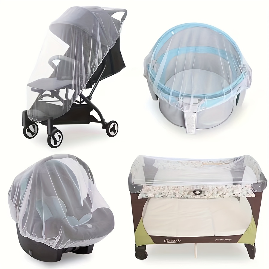 White Stretchy Mosquito Net for Strollers and Cribs - Breathable Polyester, Durable & Easy to Install, Ideal for Outdoor & Indoor Use, Outdoor Protection|Transparent Design|Durable Fabric